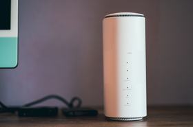 5G wi fi router seen on a desktop