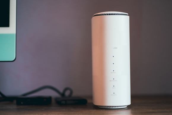5G wi fi router seen on a desktop