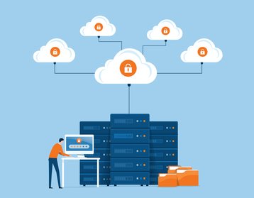 Cloud storage and cloud server vector