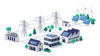 Pictogram of sustainable energy distribution