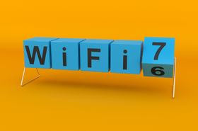 3D illustration of bricks shifting from Wi-Fi 6 to 7
