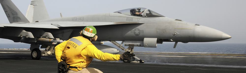 GettyImages- A shooter launches an F/A-18E Super Hornet from USS Dwight D Eisenhower