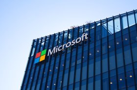 Microsoft's logo on its office in Israel