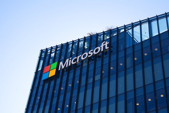 Microsoft's logo on its office in Israel