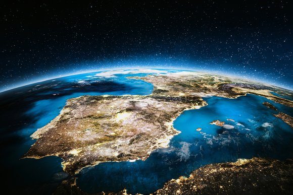 Iberian Peninsula view from orbit