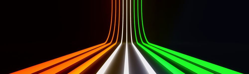 digital render of the Indian Tricolor lights