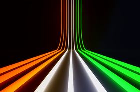 digital render of the Indian Tricolor lights