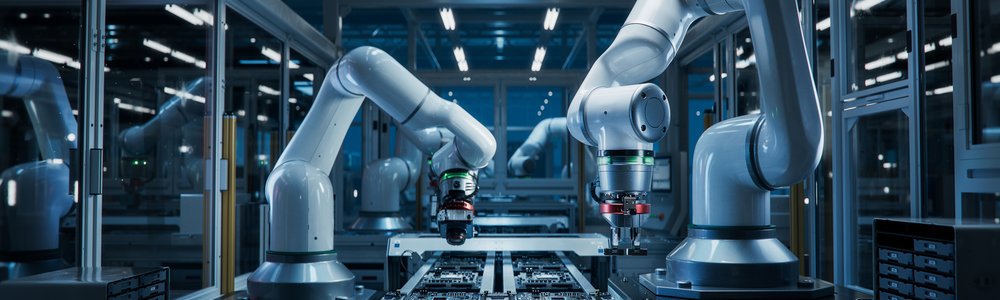 Advanced High Precision Robot Arms on Fully Automated PCB Assembly Line