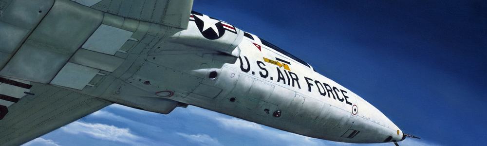 Oil Painting of a USAF T-38 jet in flight