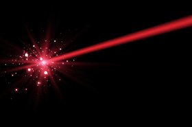 Vector illustration of a red horizontal laser beam