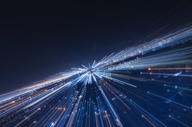 Speed lines trail from night city- lens effect