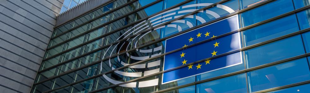 Facade of the European Parliament, Brussels, Belgium