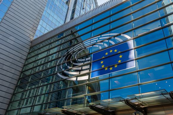 Facade of the European Parliament, Brussels, Belgium