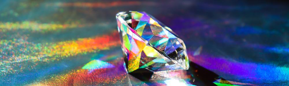 Diamond on shiny background