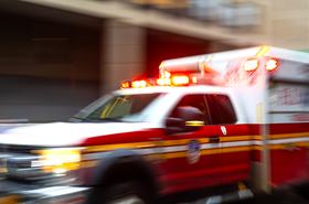 Blurred ambulance