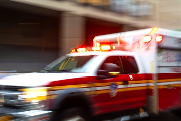 Blurred ambulance