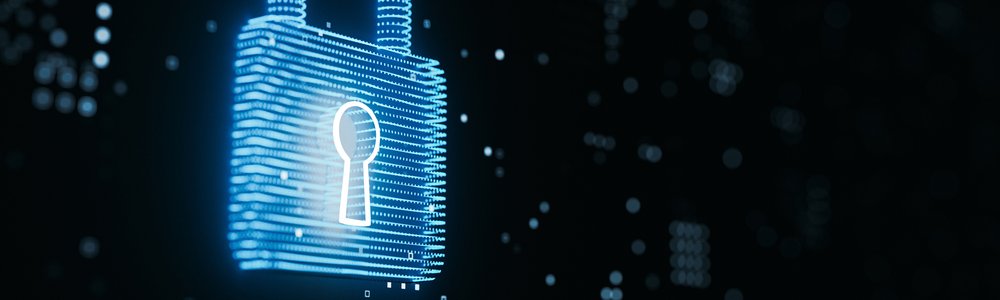 Abstract Digital Padlock Blue