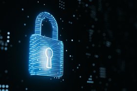 Abstract Digital Padlock Blue