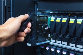 Storage drive being replaced in a data center