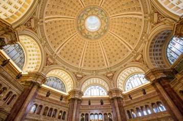 Ceiling and architectural detail of the Library of Congress Reading Room