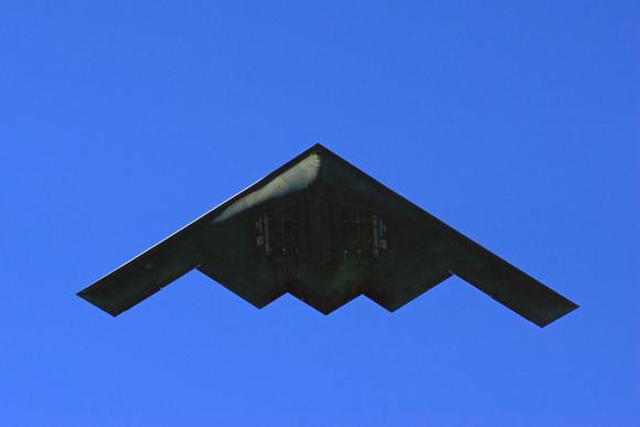 B-2 Stealth Bomber flying overhead