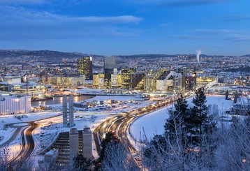 Oslo skyline at night