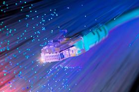 Network cable with fiber background