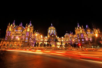 Chatrapati Shivaji Terminus, Mumbai illuminated at night