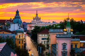 Sofia, capital of Bulgaria at sunset