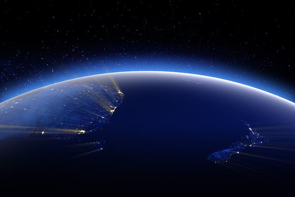 3D render of  Australia and New Zealand from space