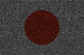 Japanese flag comprised of code