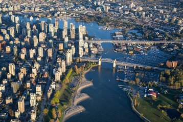 Aerial view of downtown Vancouver, Canada