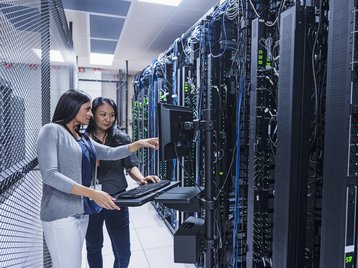 People in a data center