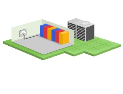 A Google data center graphic