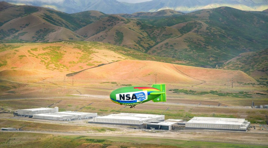Greepeace Airship hovers over NSA facility in Utah
