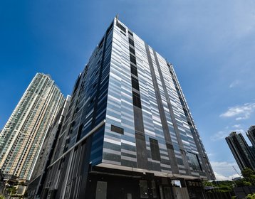 An exterior of the HK5 data center