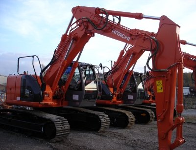Hitachi excavator. Photo by Diether. Source: Wikimedia Commons.