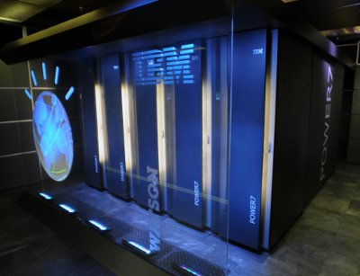 A Power 7 cluster running IBMÔÇÖs Watson supercomputer. Image courtesy of IBM.