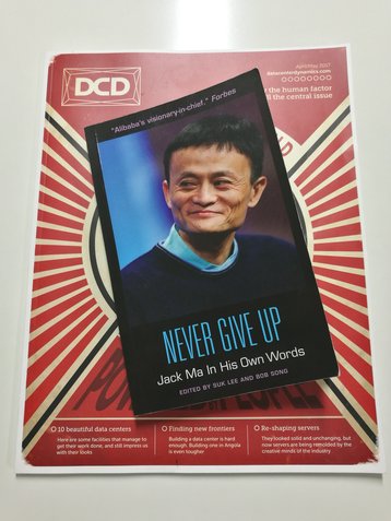 A book on Jack Ma, founder and CEO of Alibaba, at DCD offices in London