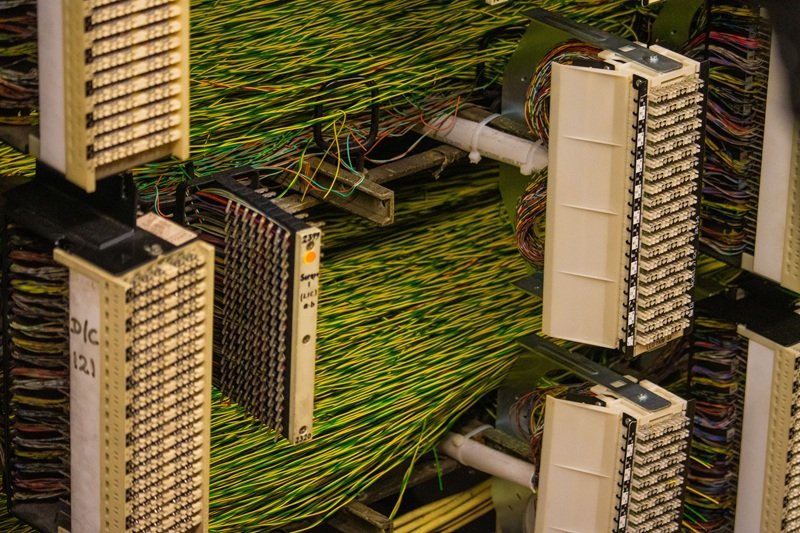 copper frame telephone exchange bt tower