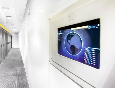 Inside an IO Anywhere data center module. Image courtesy of IO.