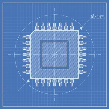 CPU chip blueprint