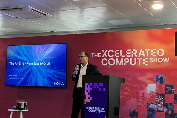 Nokia’s VP and CTO for Europe, Azfar Aslam, speaking at the Xcelerated Compute Show, London