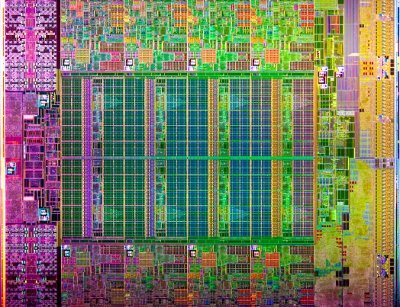Intel Xeon E5-2600 processor die.