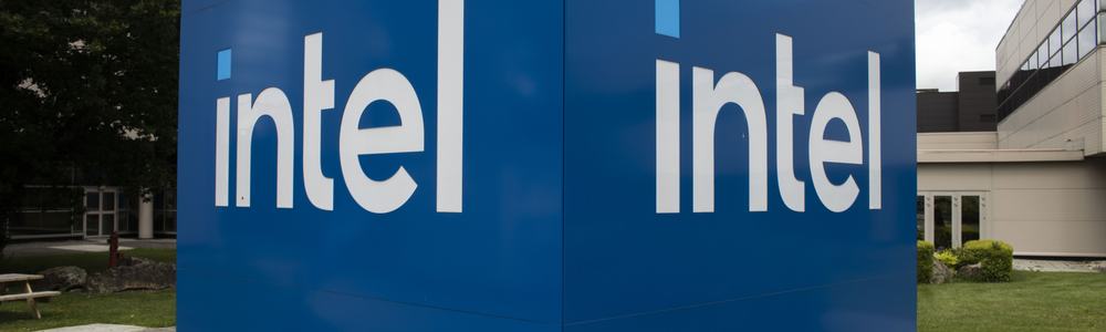Intel sign outside its chip fab in Ireland