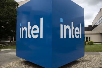 Intel sign outside its chip fab in Ireland
