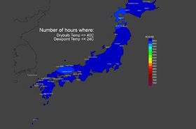 Japan free cooling map