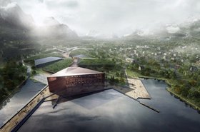 A digital rendering of the planned Kolos facility, Ballangen, Norway