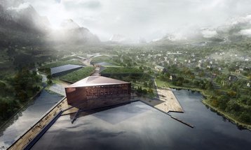 A digital rendering of the planned Kolos facility, Ballangen, Norway