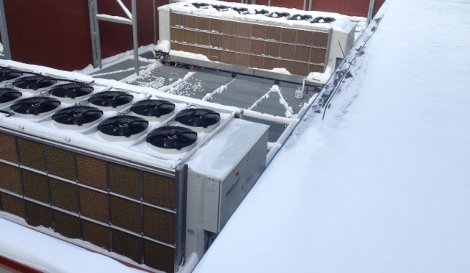 Snow-covered chillers at Latisys' Chicago data center. Courtesy of Latisys